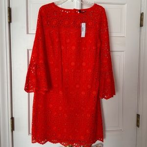 J Crew Orange Cut Lace Dress